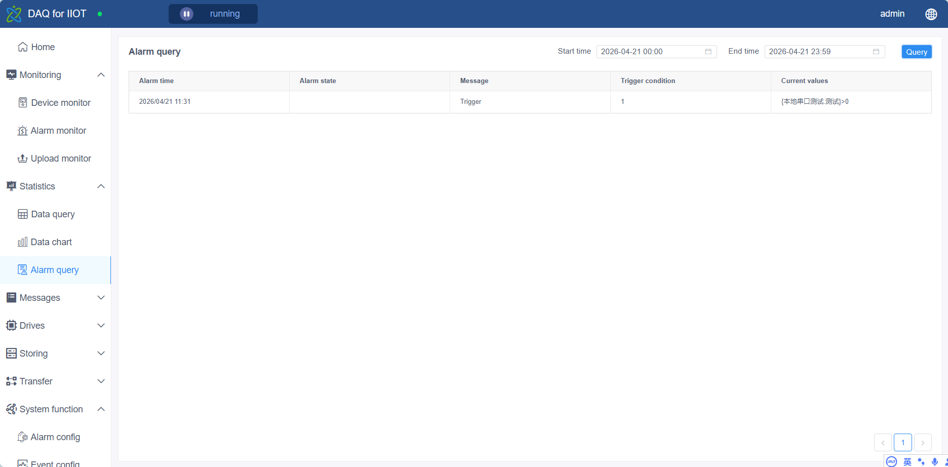 SCADA System screenshot